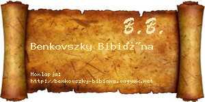 Benkovszky Bibiána névjegykártya